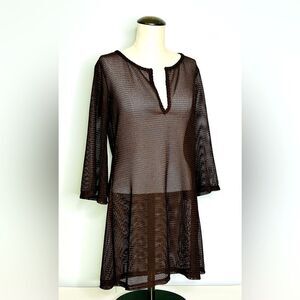 Brown Mesh Swim Coverup Dress size Medium by Jordan Taylor